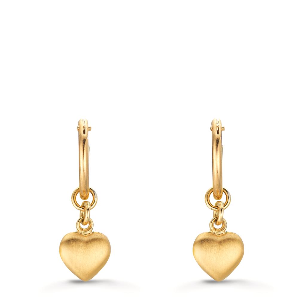 Hoop with pendant 18k Yellow Gold Heart