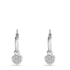 Hoop with pendant Silver Zirconia 6 Stones Heart