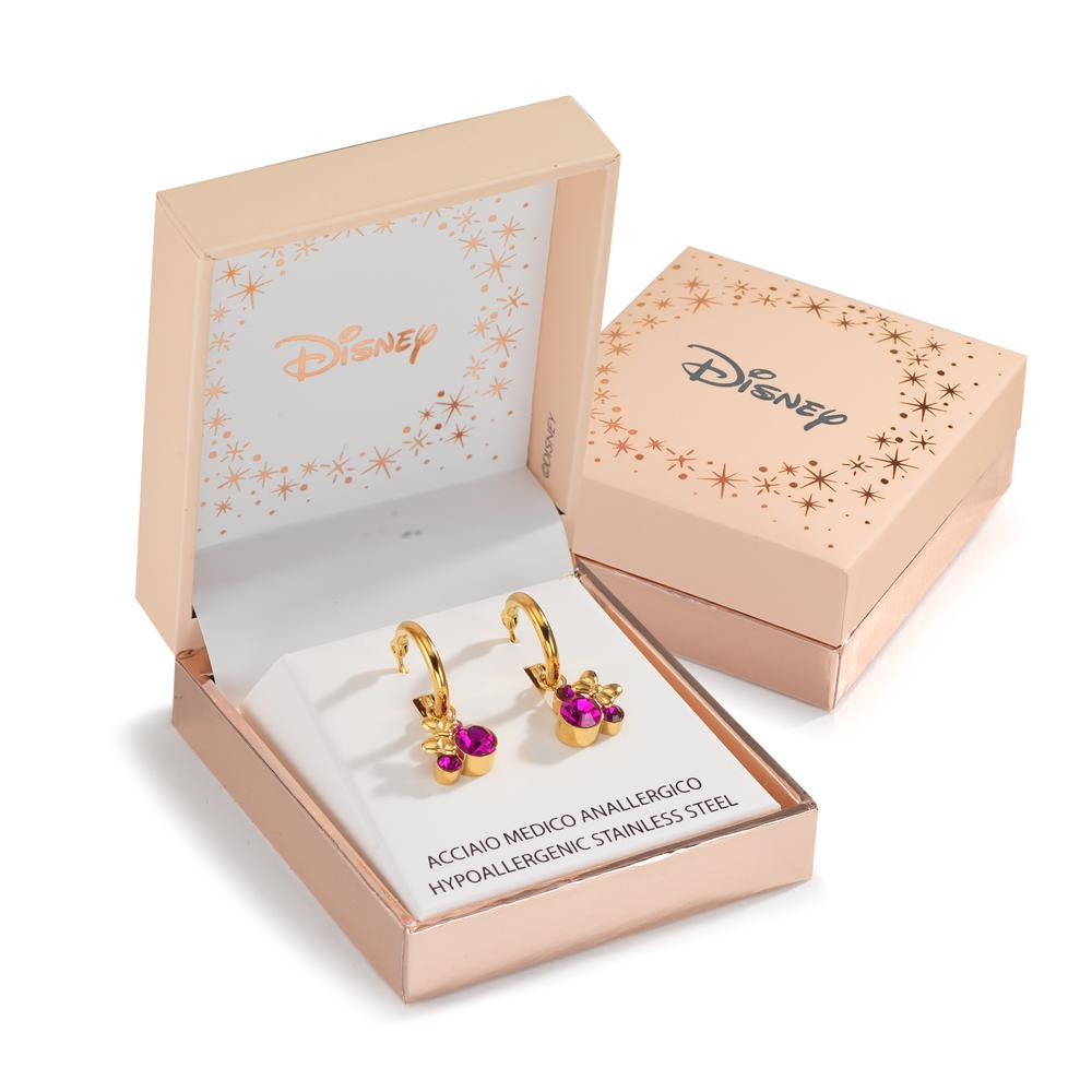 Creolen Edelstahl Zirkonia pink gelb IP beschichtet