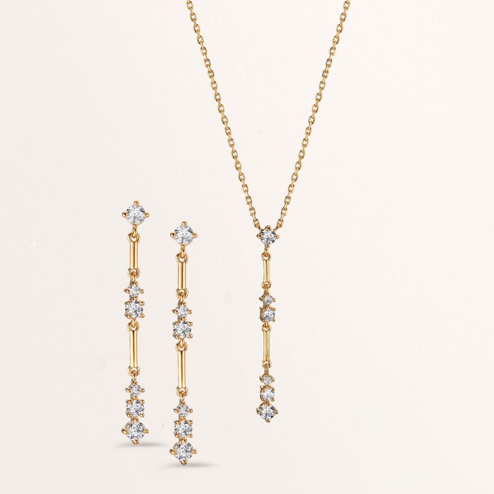 Collier Brons Zirkoniumoxid 6 stenar 40-45 cm