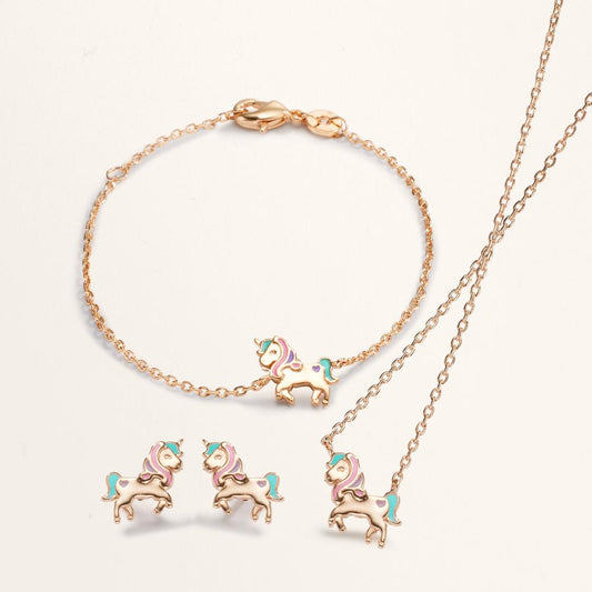 Örhängen med knoppar Brons målad enhörning Ø8 mm