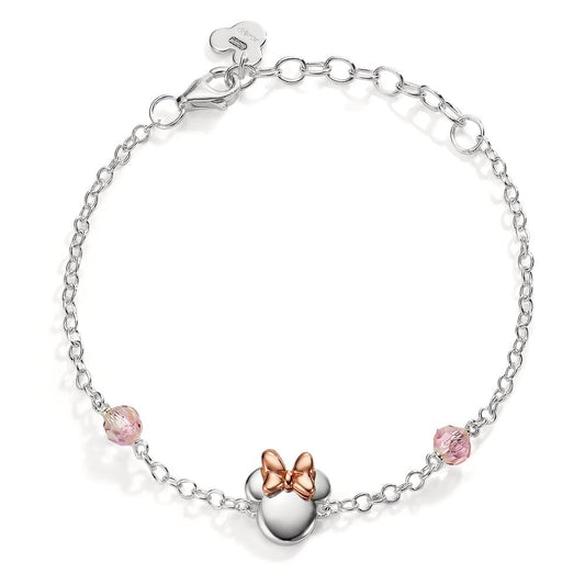 Armband Silver Zirkoniumoxid rosa, 2 stenar ros tvåfärgad 14-17 cm