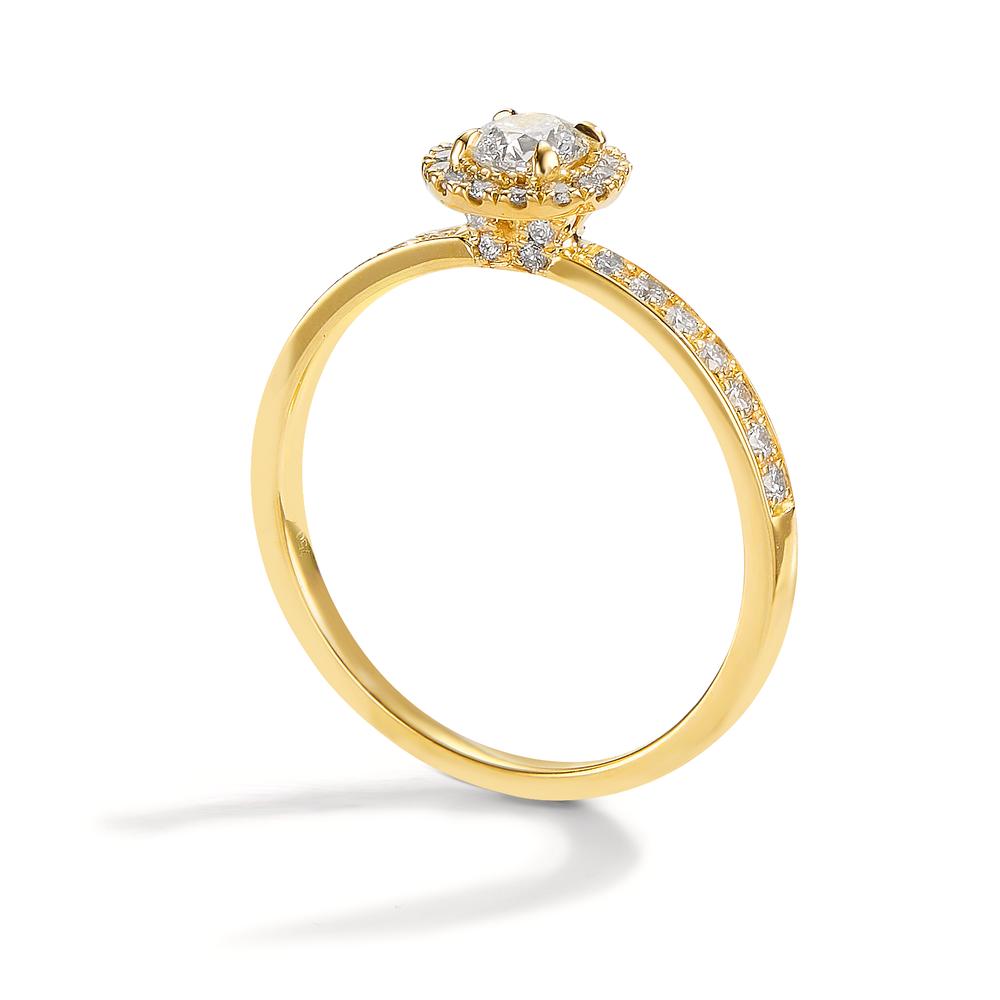 Memory Ring 750/18 K Gelbgold Diamanten 0.50 ct, w-si Ø6.5 mm