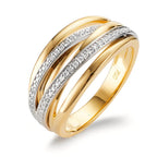 Bague Or jaune 18K, Or blanc 18K Diamant 0.16 ct, w-si