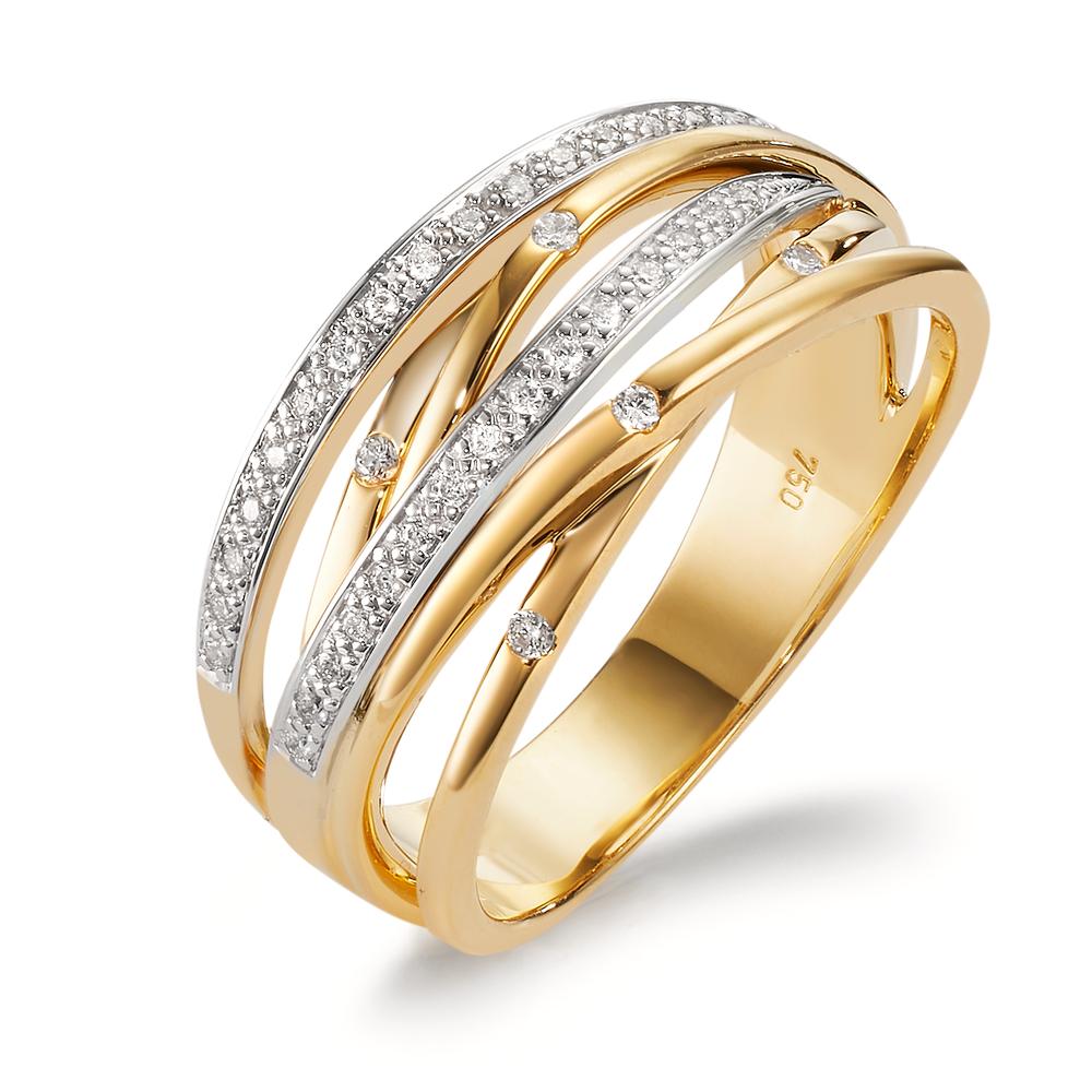 Ring 18k Yellow Gold, 18k White Gold Diamond 0.16 ct, w-si