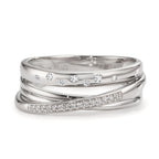 Ring 18k White Gold Diamond 0.11 ct, w-si