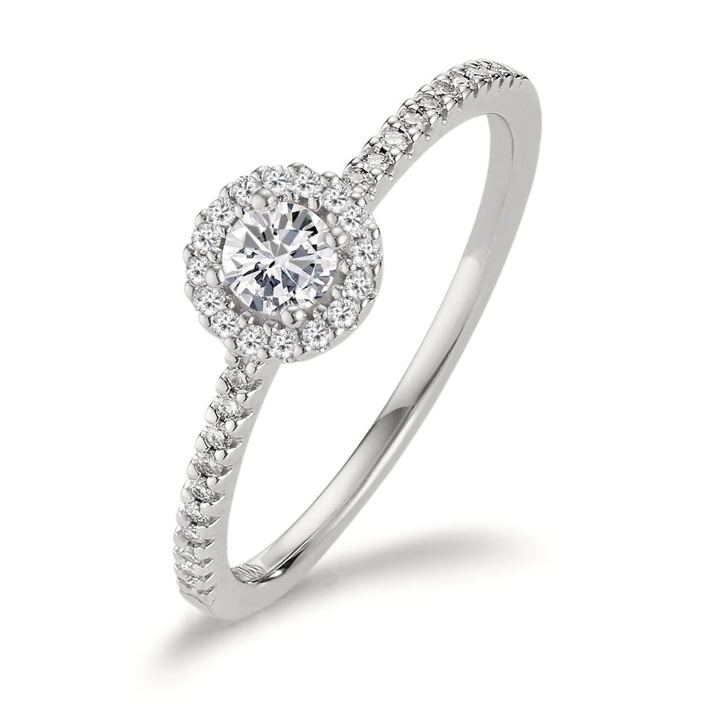 Finger ring 750/18 K vitguld diamant 0.30 ct, w-si Ø6 mm