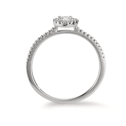 Anillo de dedo 750/oro blanco de 18 quilates Diamante 0.30 ct, w-si Ø6 mm