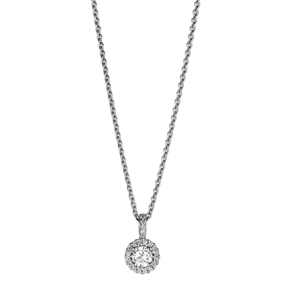 Collana Oro bianco 750/18 carati Diamante 0.24 ct, w-si 40-42 cm