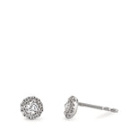 Ohrstecker 750/18 K Weissgold Diamanten 0.24 ct, w-si Ø5 mm