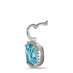 Anhänger 750/18 K Weissgold Diamanten 0.14 ct, w-si, Topas blau, 0.69 ct Ø11.5 mm