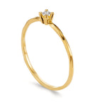 Solitär Ring 750/18 K Gelbgold Diamanten 0.04 ct, w-si