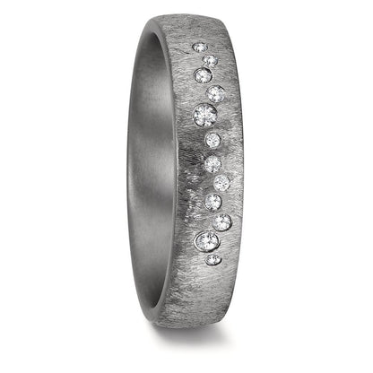 Wedding Ring Tantal 999 Diamond 0.104 ct, 12 Stones, w-si
