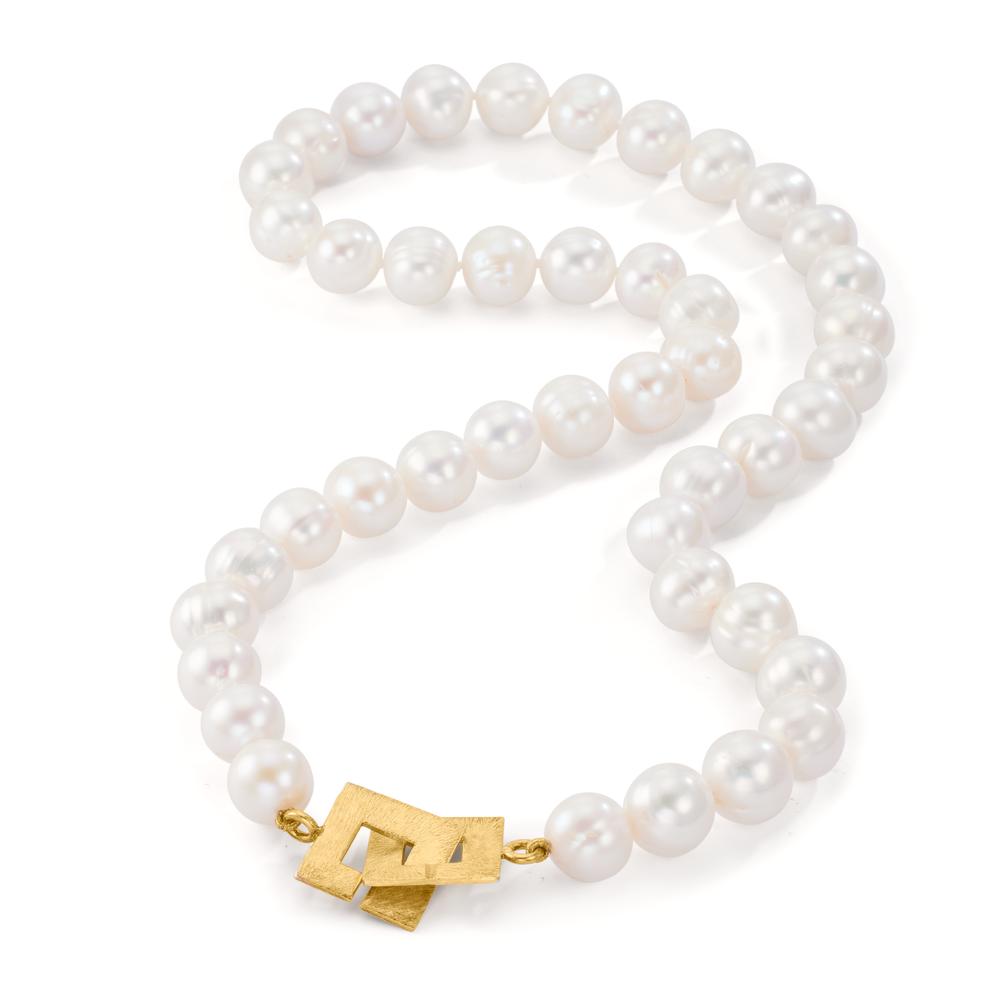 Collier Argent jaune Plaqué or perle d'eau douce 11-11.5 mm 50 cm