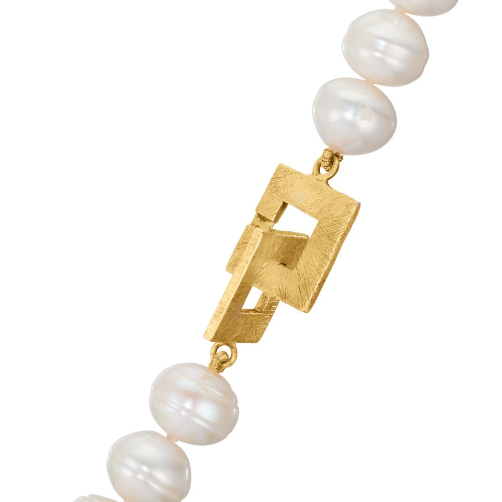 Collier Argent perle d'eau douce 10-10.5 mm 52 cm