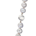 Collier 750/18 K Weissgold Süsswasserzuchtperlen grau 10.5-11 mm 42 cm
