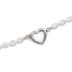 Collier Silber Süsswasserzuchtperlen 3-3.5 mm Herz 43 cm
