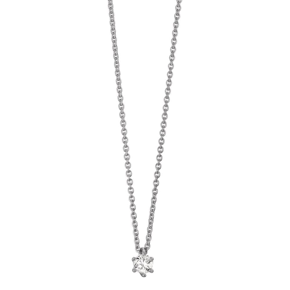 Collar 750/oro blanco de 18 quilates Diamante 0.15 ct, w-si 40-42 cm