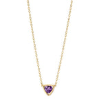 Collier Or jaune 14K Améthyste 0.11 ct 39-42 cm