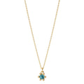 Collar Oro amarillo de 585/14 kt. Topacio azul de Londres 0.13 ct 39-42 cm