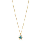 Collar Oro amarillo de 585/14 kt. Topacio azul de Londres 0.13 ct 39-42 cm