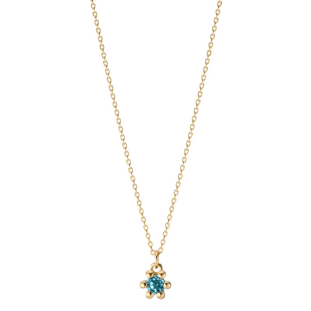 Collar Oro amarillo de 585/14 kt. Topacio azul de Londres 0.13 ct 39-42 cm