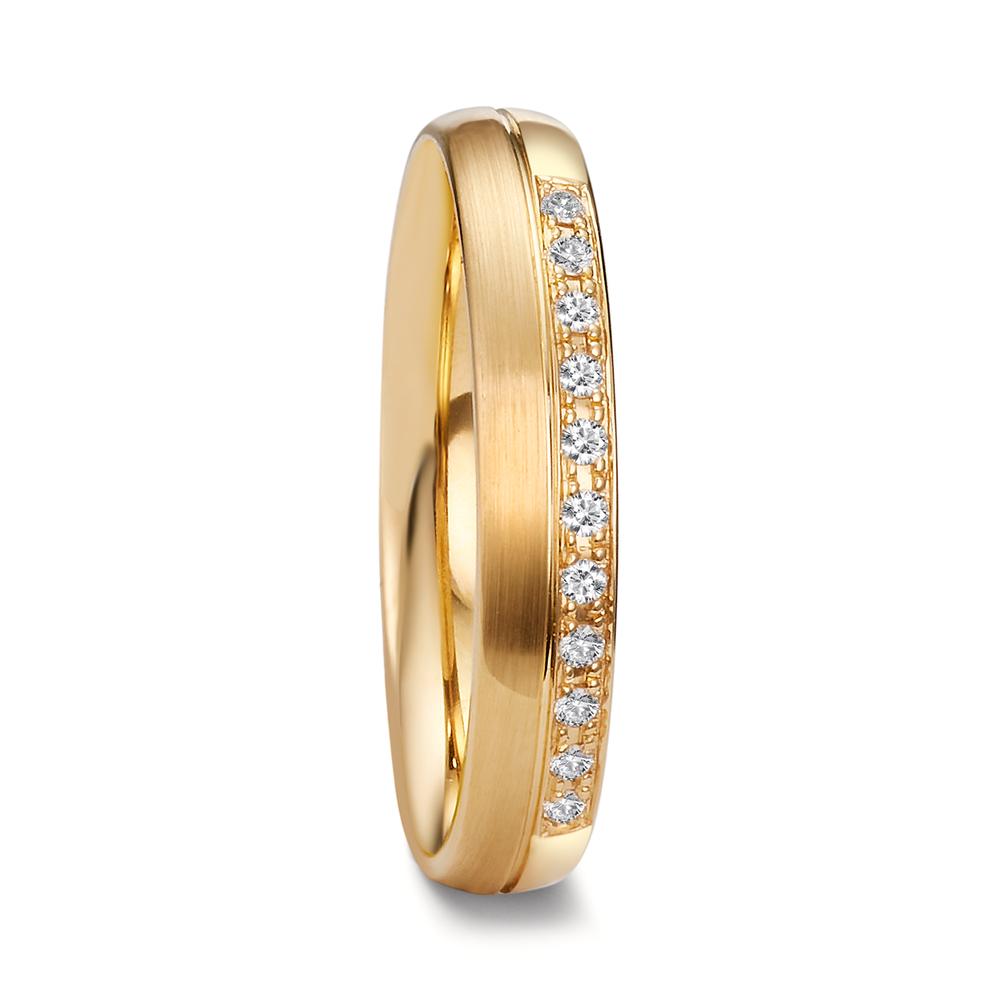 Anillo de pareja 750/oro amarillo de 18 quilates Diamante 0.055 ct, 11 piedras, tw-vsi