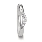 Alliance Or blanc 18K Diamant 0.045 ct, 5 Pierres, tw-vsi