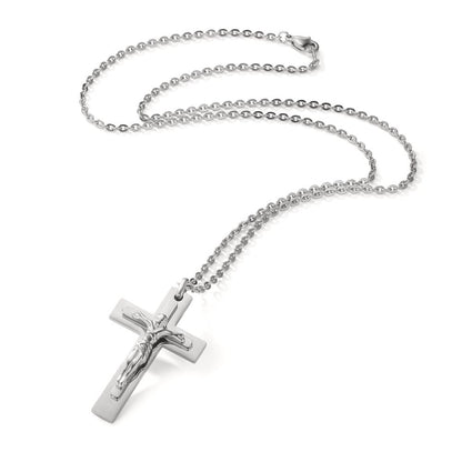 Collier Edelstahl Kreuz 50 cm