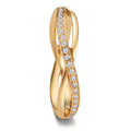 Alliance Or jaune 18K Diamant 0.095 ct, 19 Pierres, w-vsi