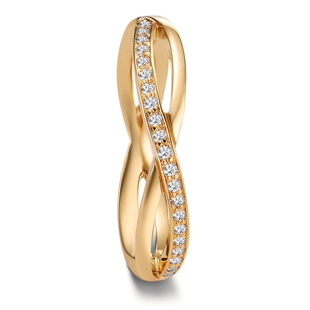 Alliance Or jaune 18K Diamant 0.095 ct, 19 Pierres, w-vsi