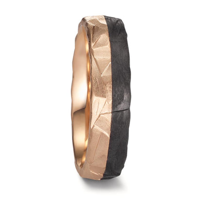 Anillo de pareja oro rosa de 585/14 kt, Carbón