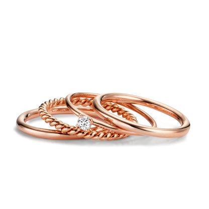 Ringset 4-teilig mit Diamant