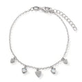 Armband Silber Zirkonia rhodiniert Perlmutt 16-19 cm verstellbar