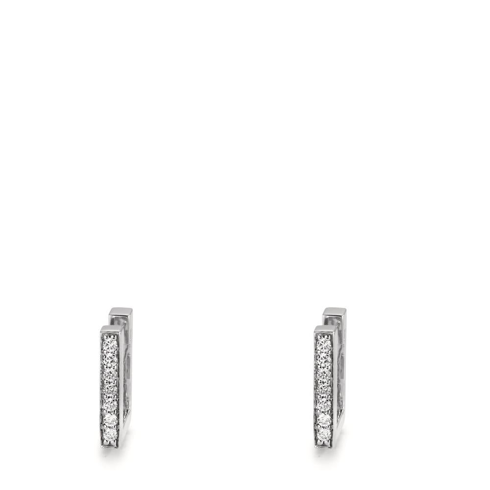 Orecchini circolari Oro bianco 750/18 carati Diamante 0.13 ct, w-si