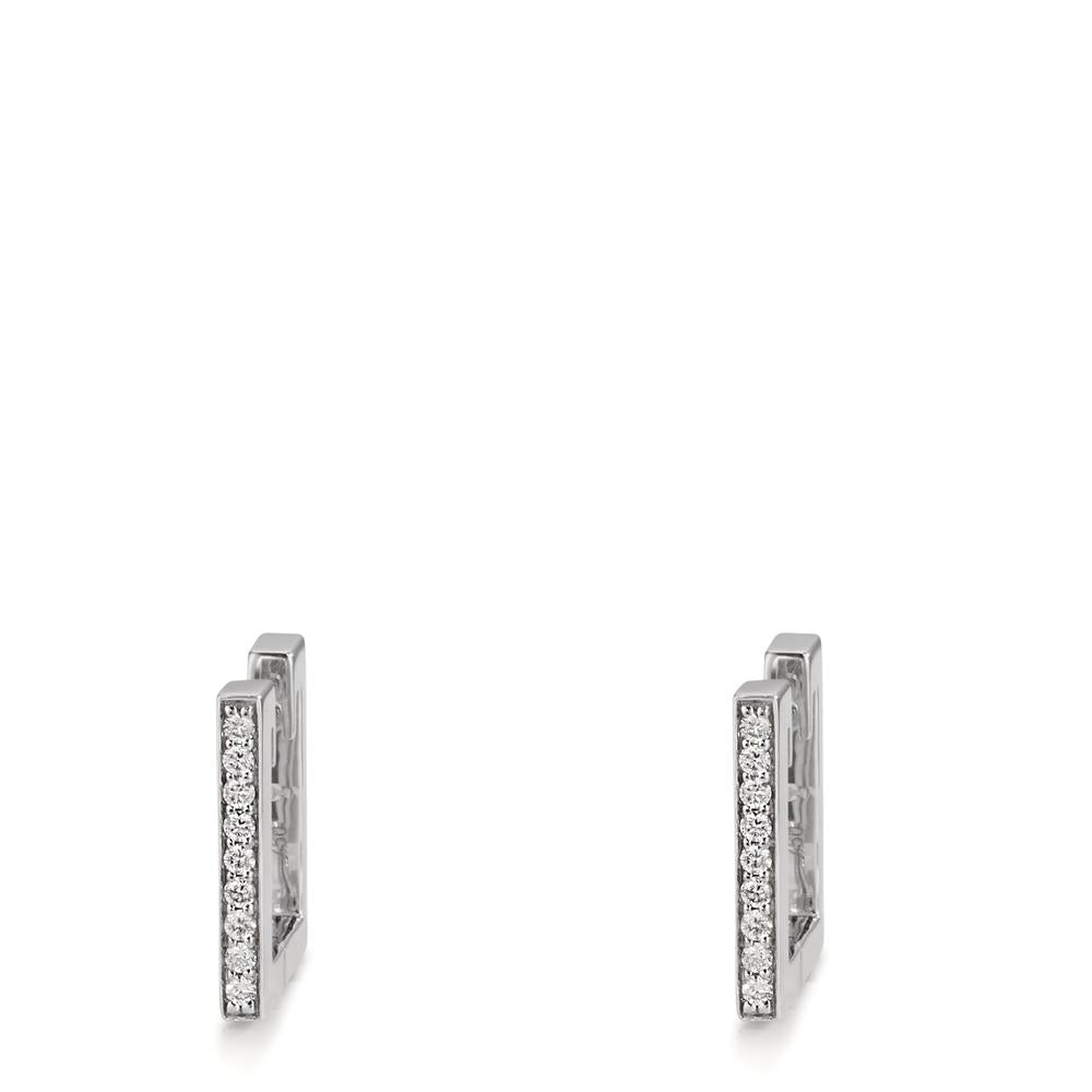 Orecchini circolari Oro bianco 750/18 carati Diamante 0.16 ct, w-si