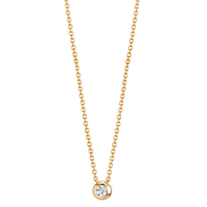 Necklace 18k Yellow Gold Diamond 0.03 ct, w-si 42-45 cm