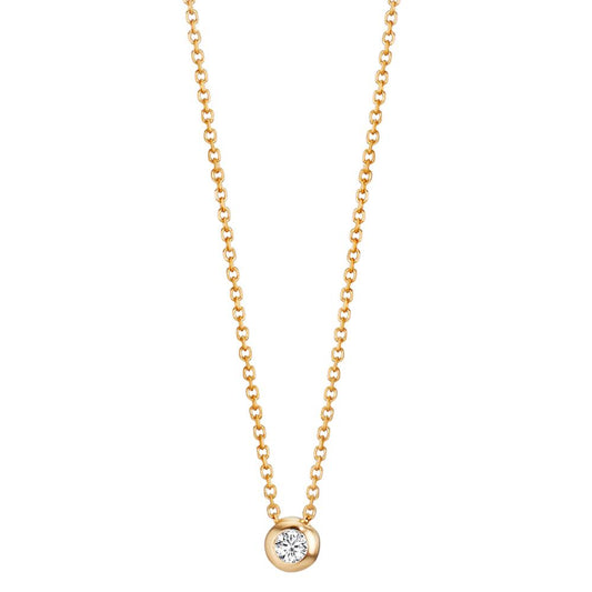 Collier Or jaune 18K Diamant 0.03 ct, w-si 42-45 cm