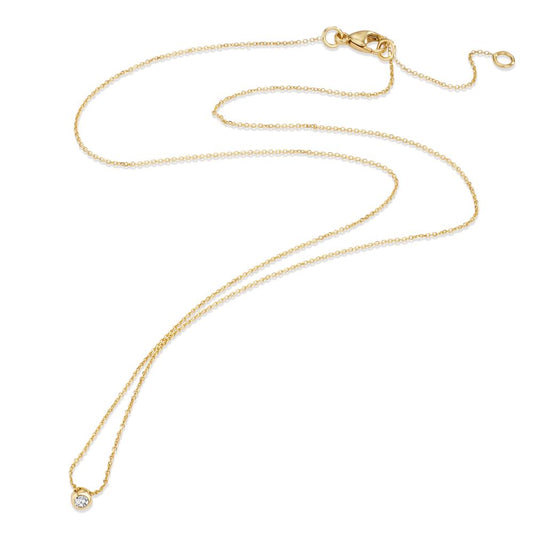 Collier Or jaune 18K Diamant 0.03 ct, w-si 42-45 cm