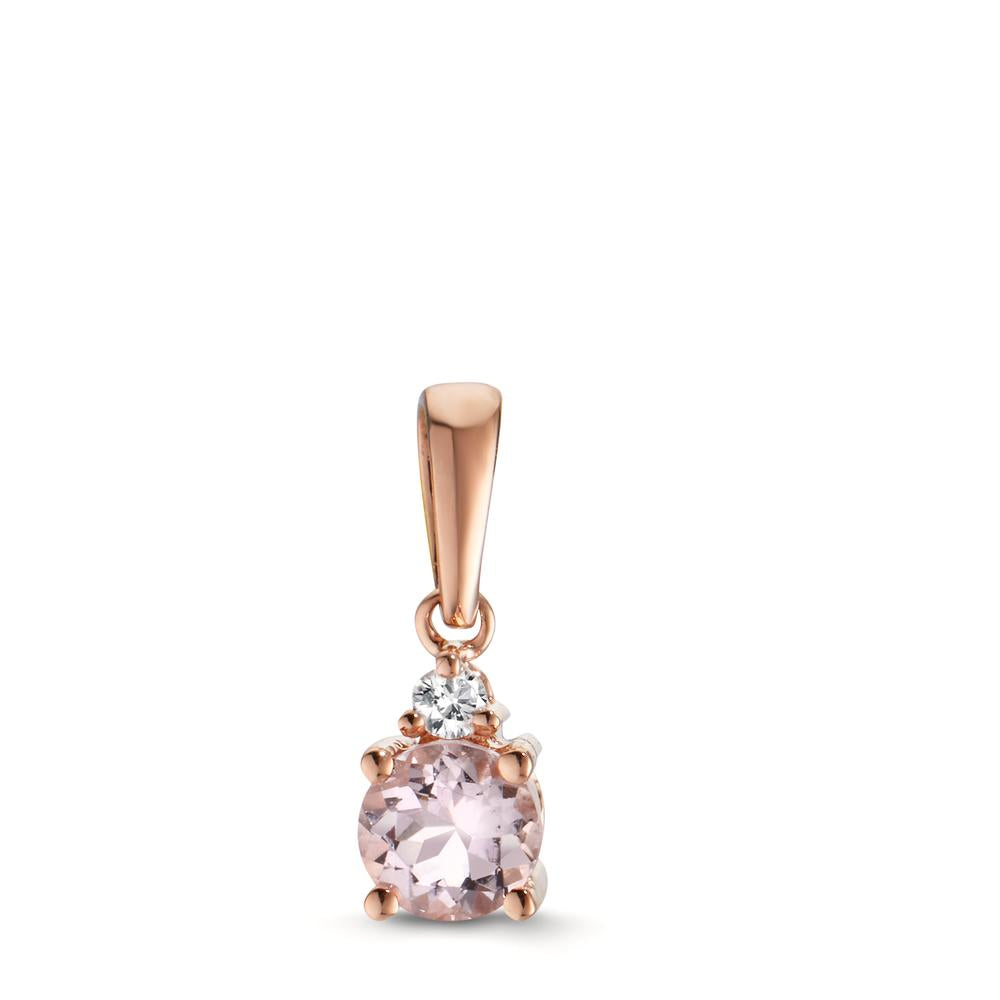 Ciondolo Oro rosso 750/18 carati Morganite rosa, Diamante 0.03 ct, w-si