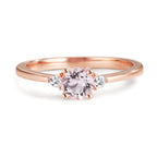 Anillo de dedo 750/oro rojo de 18 quilates Morganita rosa, Diamante 0.065 ct, 2 piedras, w-si