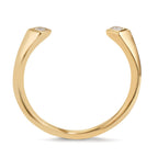 Fingerring 750/18 K Gelbgold Diamant 0.07 ct, 2 Steine, Carrée, w-si