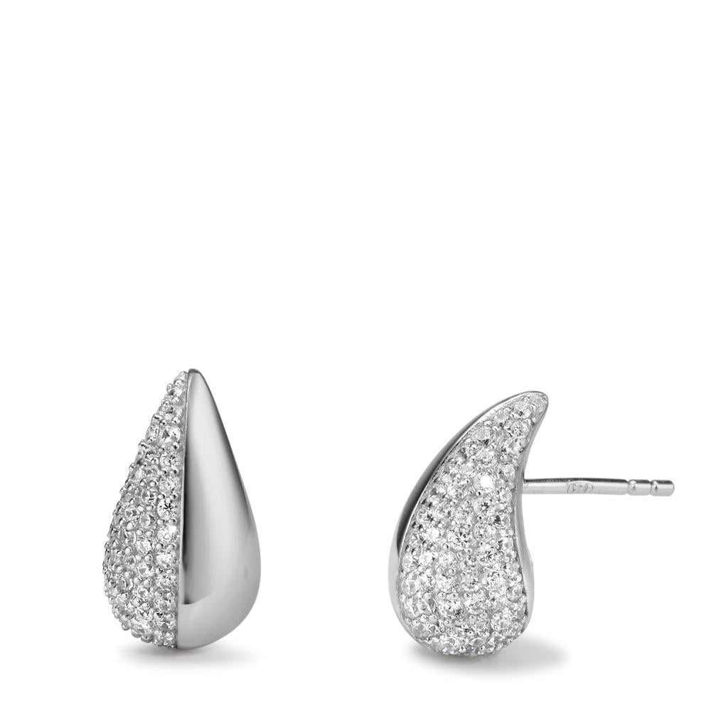 Stud earrings Silver Zirconia Rhodium plated