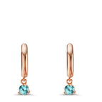 Klappcreolen Silber Zirkonia aqua rosé vergoldet