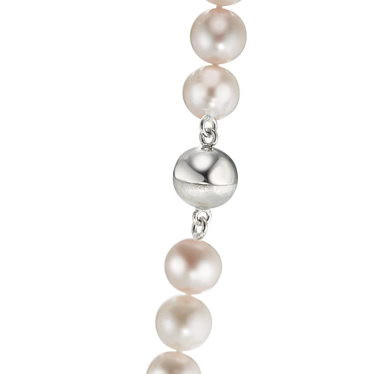 Collier Silber rhodiniert Süsswasserzuchtperlen, 8.5 mm 50 cm