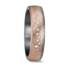 Alliance Tantale 999, Or rose 14K Diamant 0.105 ct, 12 Pierres, w-si