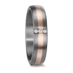 Anello del partner 999 Tantalio, Oro rosa 585/14 kt Diamante 0.045 ct, 3 pietra, w-si