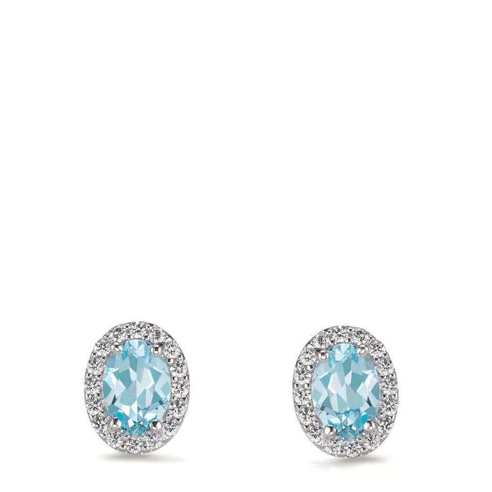 Clous d'oreilles Or blanc 18K Zircone