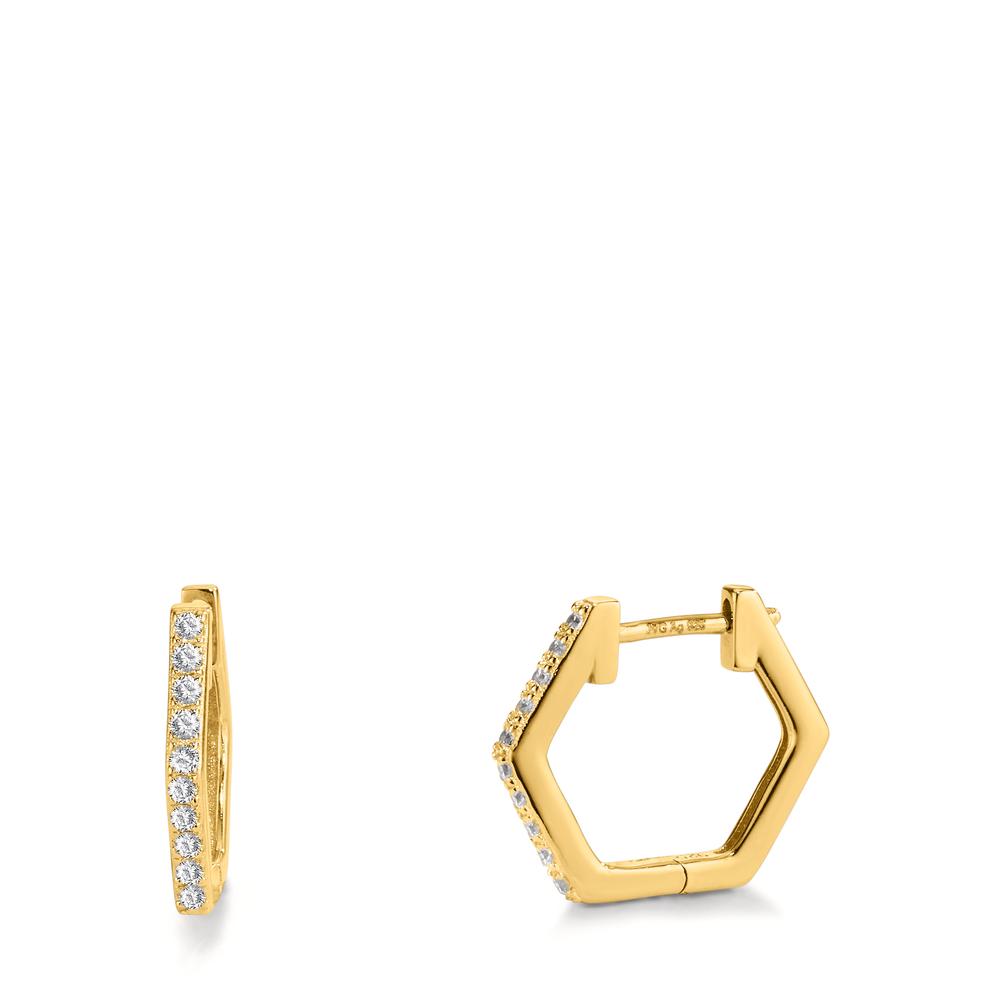 Aro con bisagra Plata Circonita 20 piedras Amarillo Dorado