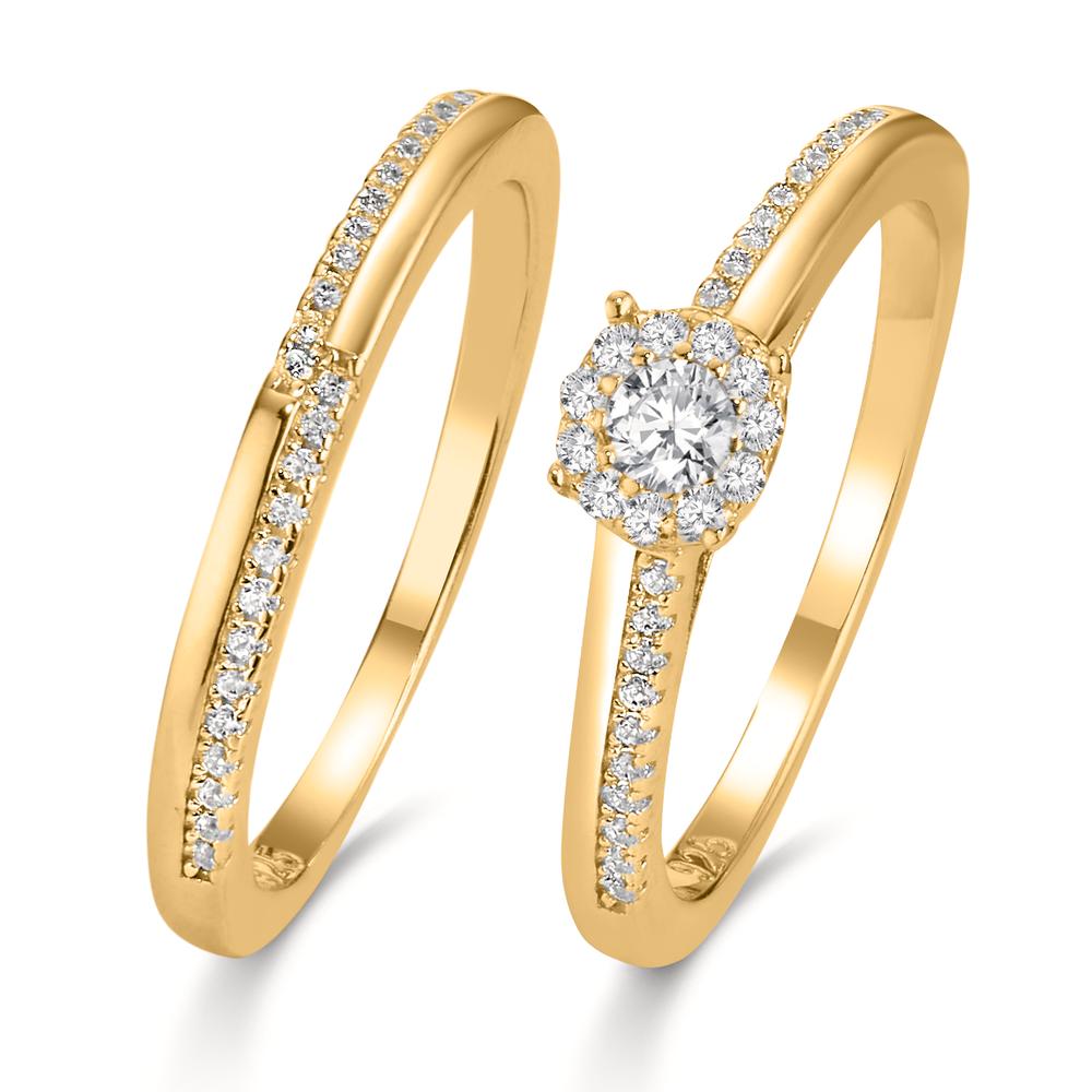 Ring Silver Zirconia Gold plated